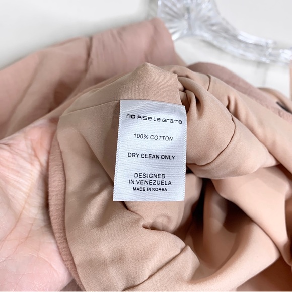 No Pise La Grama La Enamorada Top (Sz XS) One Shoulder Puff Sleeve Rose Khaki - Picture 14 of 15